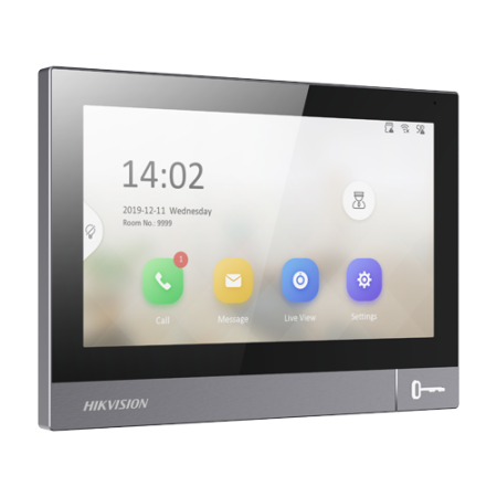 Monitor videointerfon TCP/IP, IPS LCD 7 inch touch screen, WiFi, PoE, Alarma IN - HIKVISION DS-KH8381-WTE1 HIKVISION - 1